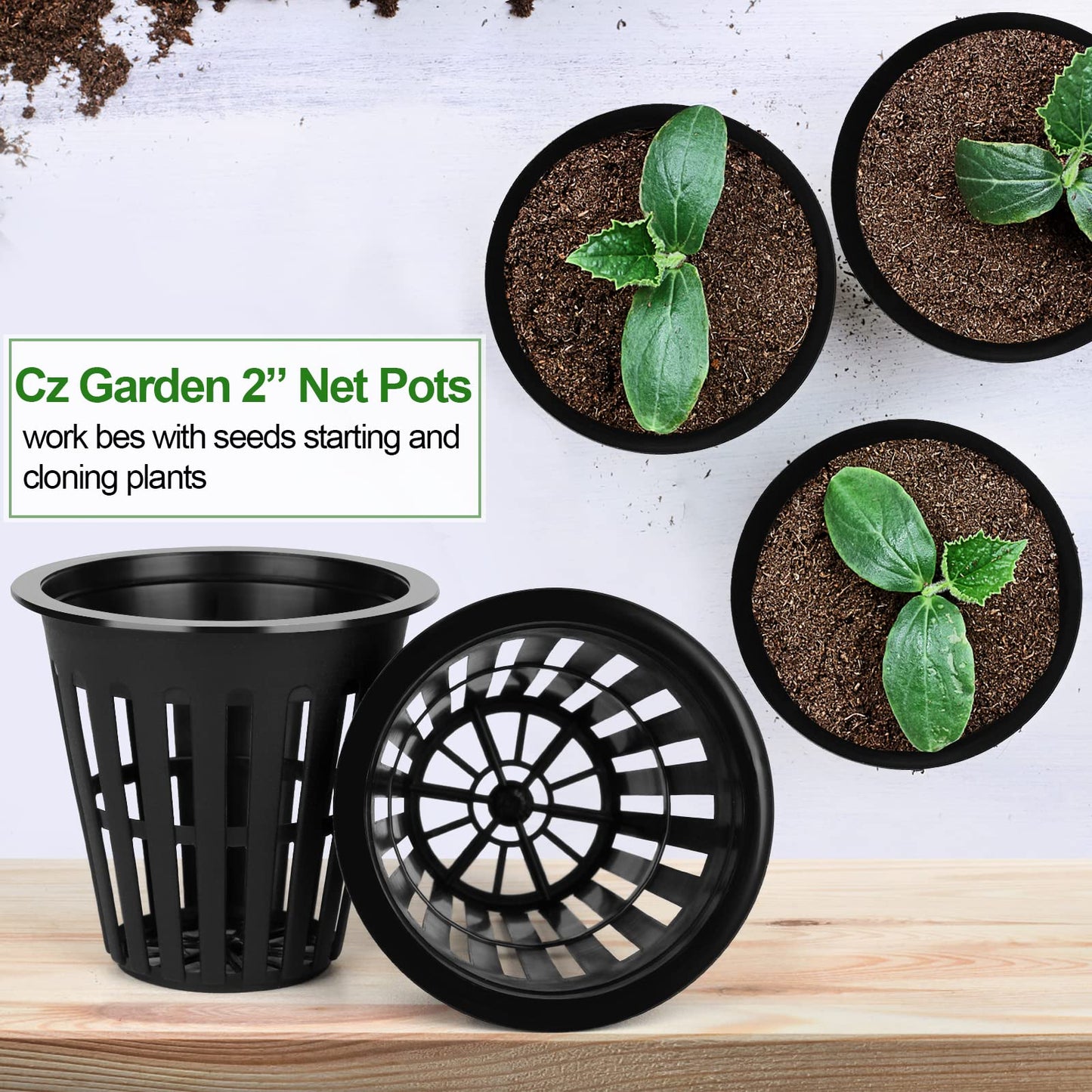 HXSEMAYIG 100PCS 2 inch Net Pots,Hydroponics Cup, Net Cups for Indoor or Outdoor Growing