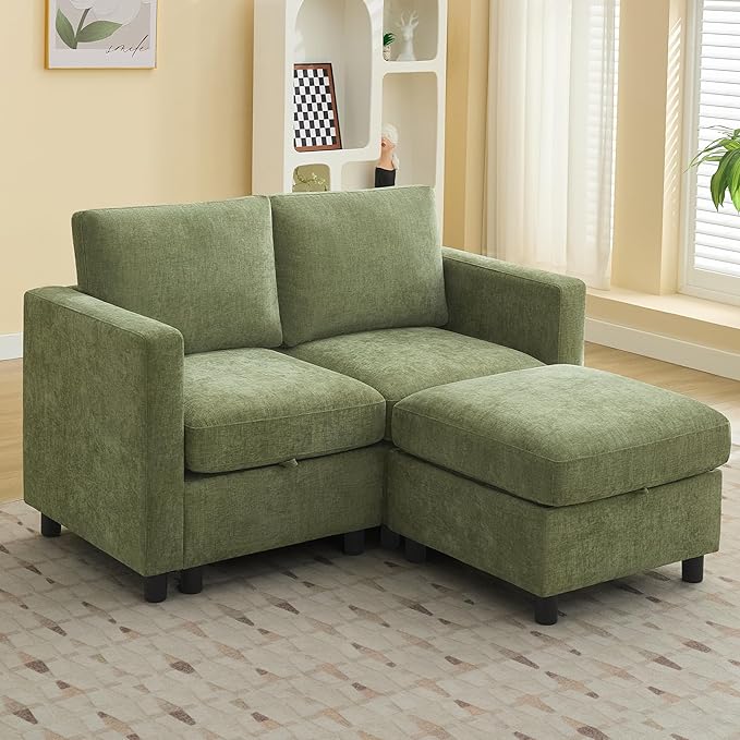 WUTUTUEE 58”Modular Sectional Loveseat Sofa
