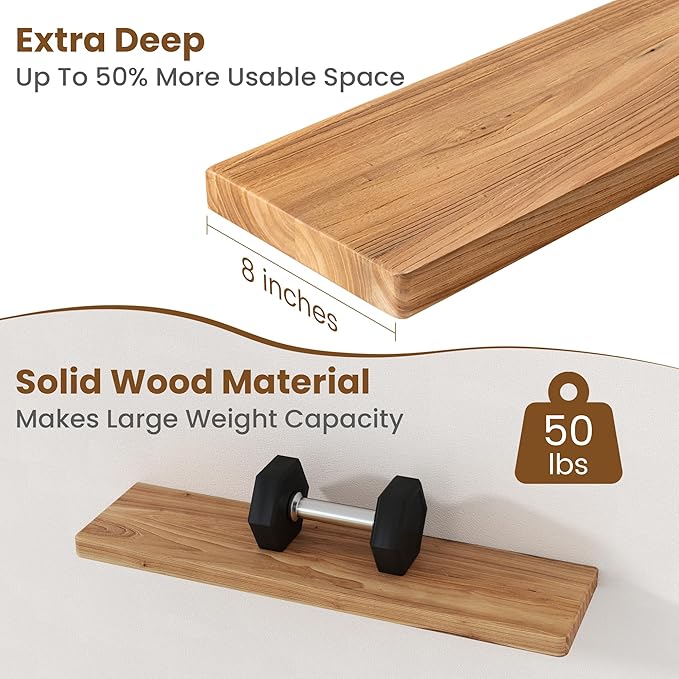 Floating Shelves for Wall, Round Edge Wall Shelves
