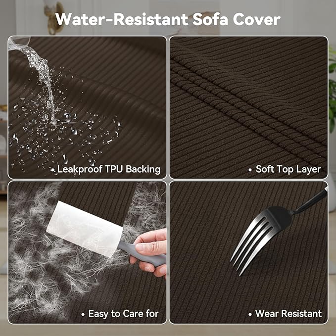 Waterproof Couch Cover 4-Piece Set Striped Sofa Slipcovers