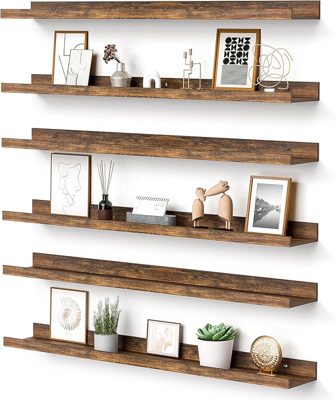 upsimples Floating Shelves for Wall, 35.5 Inch Shelves for Decor Storage Set of