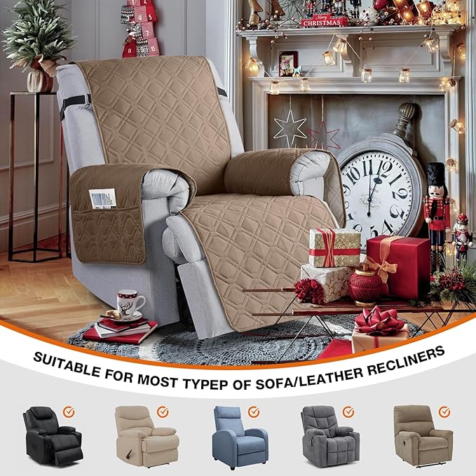 VANSOFY 100% Waterproof Recliner Chair Covers, Recliner Cover Non-Slip Dog