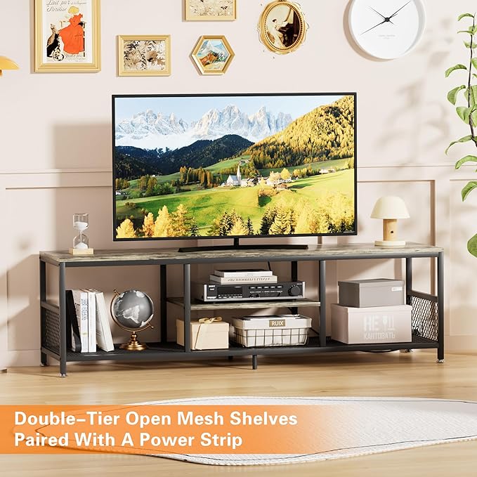 VECELO TV Stand with Power Outlets