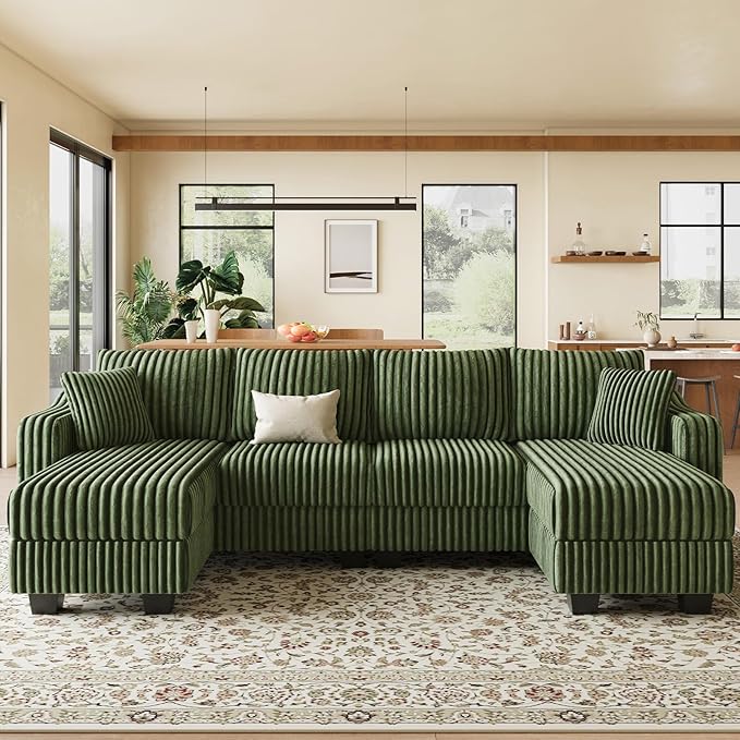 Belffin U Shaped Couch with Reversible Chaises Sectional Couches