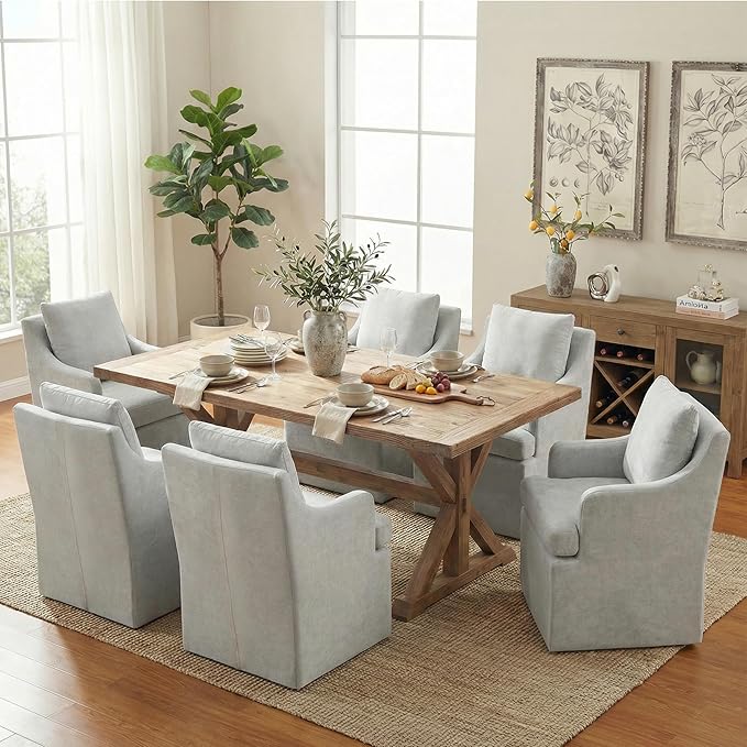 VKNOW Upholstered Dining Chairs Set of 6, Modern Kitchen Chairs Dinner Chairs