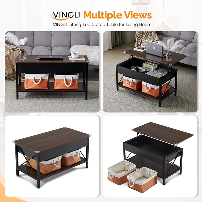 VINGLI 36" Lift Top Coffee Table