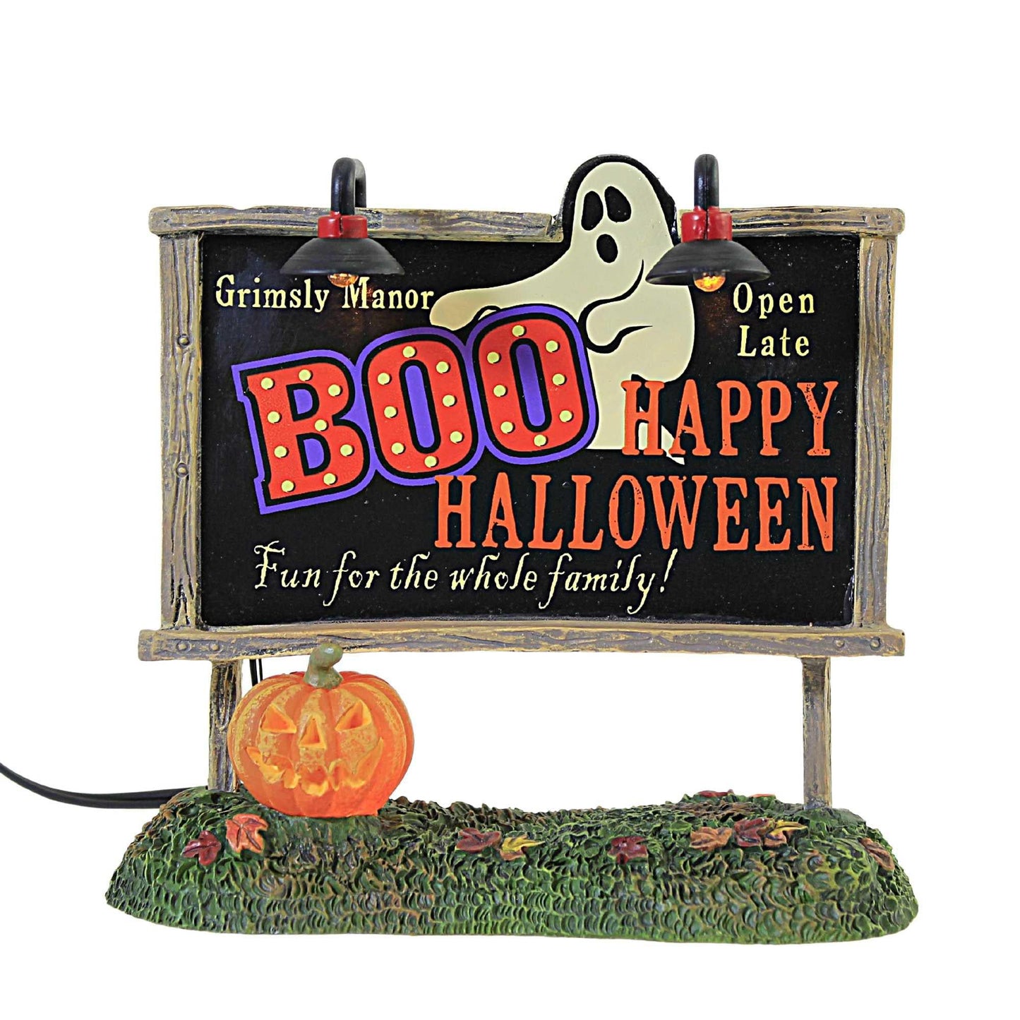 Department 56 Village Halloween Accessories Ghost Billboard Lit Figurine, 4.625 Inch, Multicolor