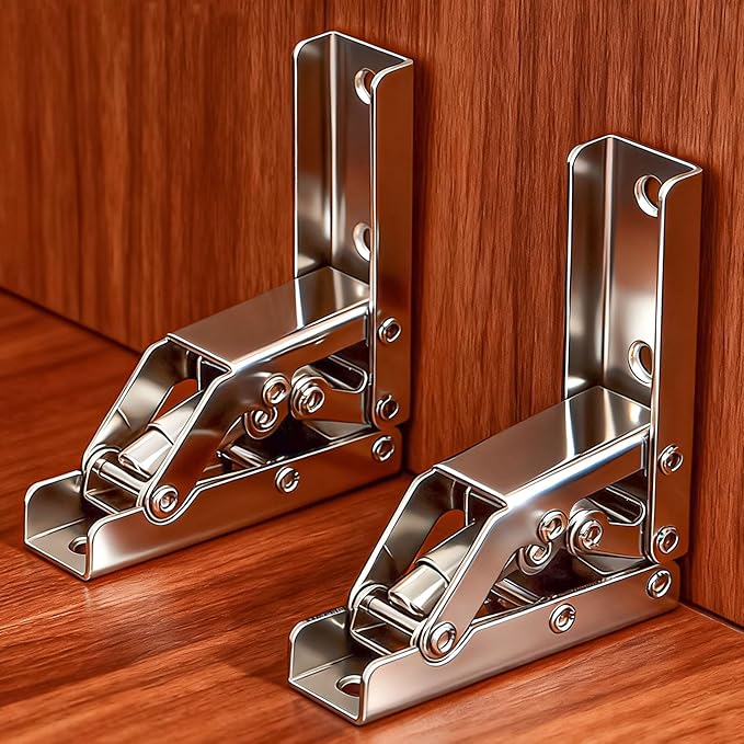 2 Pack Locking Hinge 0°-90°-180°, Folding Table Brackets, Heavy Duty Folding