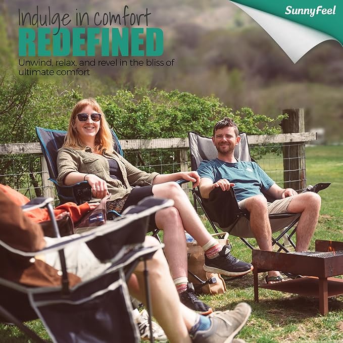SUNNYFEEL Oversized Heated Rocking Camping Chair 2 Pack, Fully Padded Patio