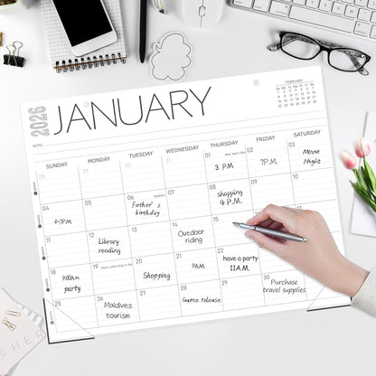 GuassLee Desk Calendar 2026, 12-Month Desk Calendar from January. 2026 to December. 2026, 14" X 11" Monthly Desk Planner, Table Desk Top Calendar with Thick Paper for Office Home Planning & Organizing