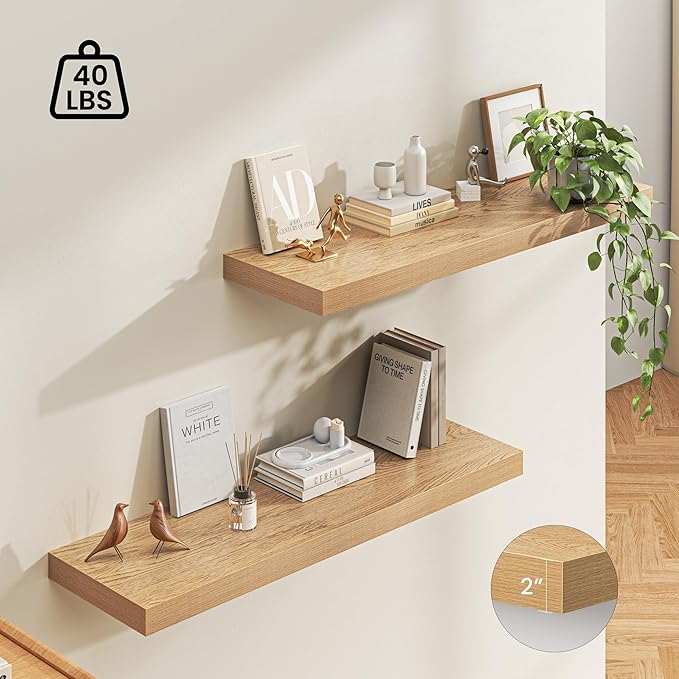 Dreamland 48" Floating Shelves for Wall, Wall-Mounted Shelves for Bedroom