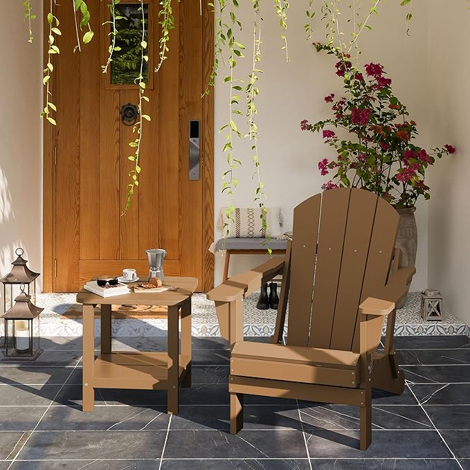 SERWALL Double Adirondack Side Table Rectangular End Table Set of 4