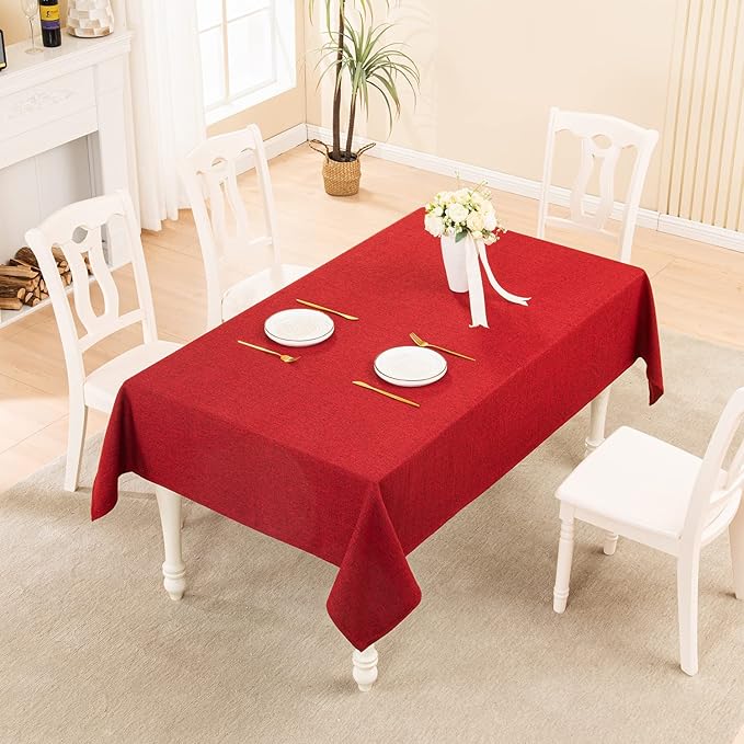 BALCONY & FALCON Rectangle Tablecloth Washable Wrinkle Resistant and Water