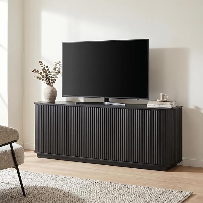 Fluted TV Stand for TVs Up to 75 Inch, Entertainment Center