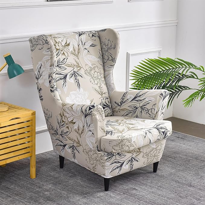 KRFOONN Wingback Chair Covers Slipcovers 2 Piece Stretch Wing Chair Covers