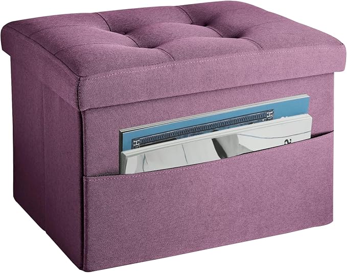 LINMAGCO Storage Ottoman Folding Foot Stool Foot Rest