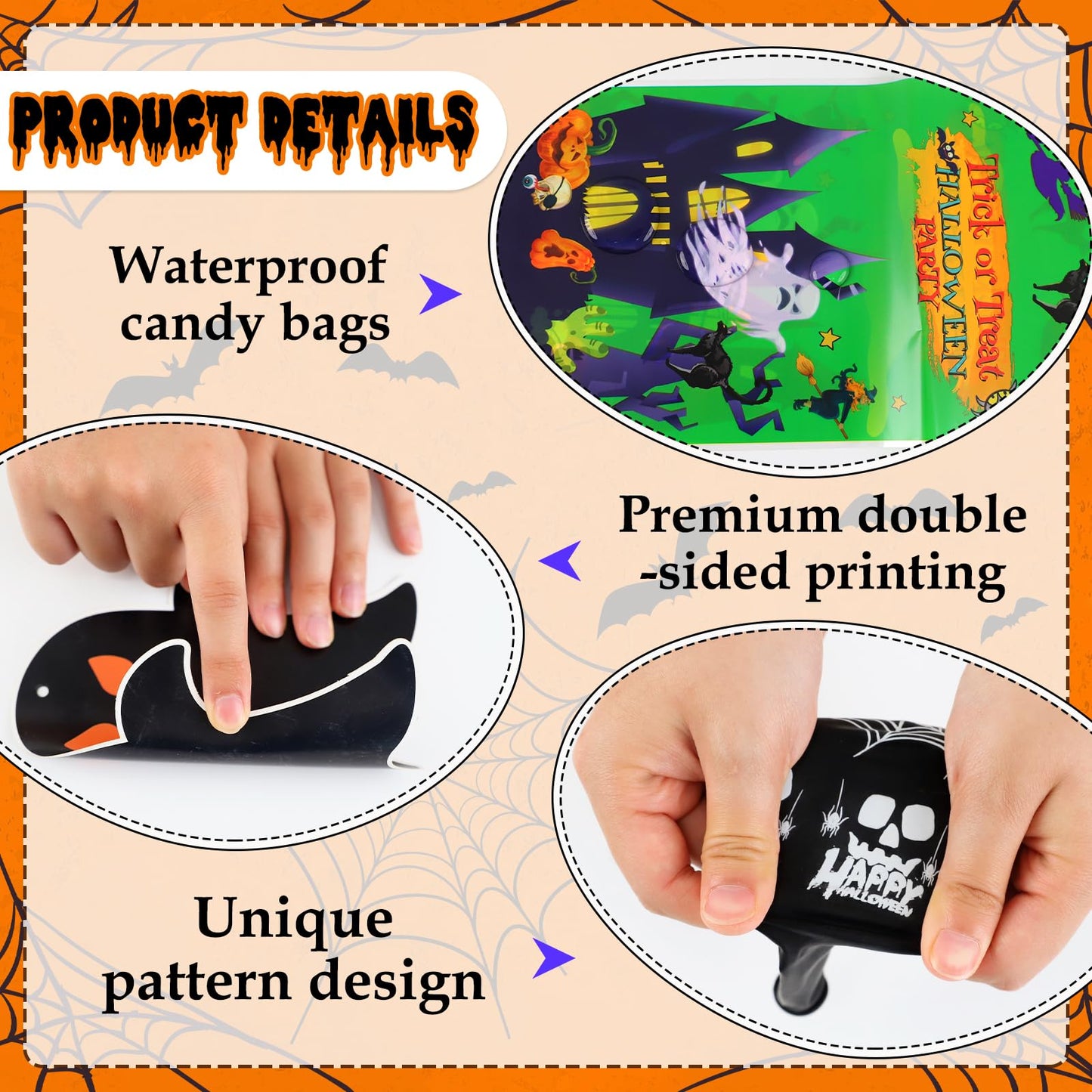 110Pcs Halloween Party Decorations, Horror Halloween Party Supplies Include Banner, Boo Balloons Hanging Swirls Photo Props Spider Wed Candy Gift Bags for Scary ScreamDecorations Indoor
