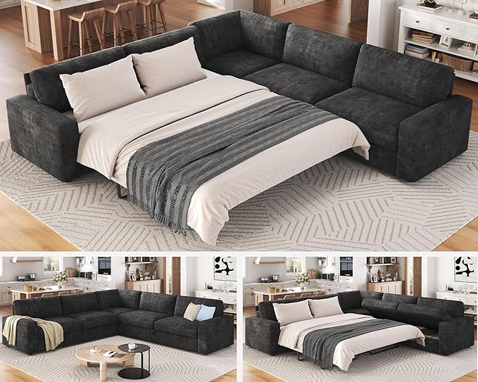 AMERLIFE 106" Oversized Sofa Bed, Sectional Sleeper Sofa