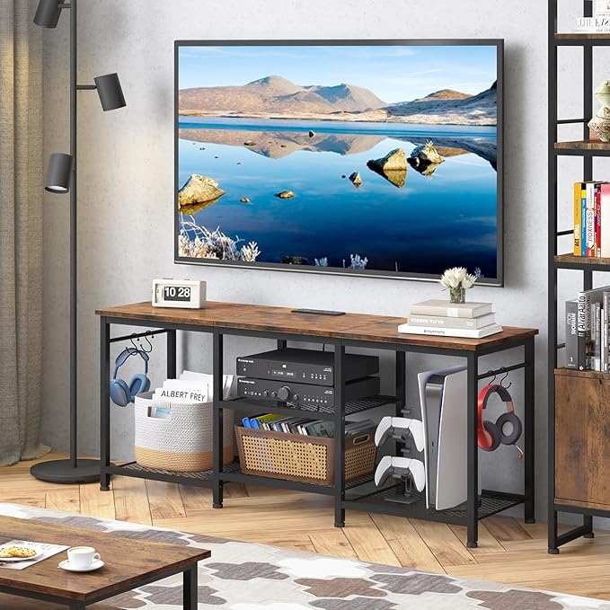 YGEOMER Entertainment Center for TVs Up to 55 Inch, TV Stand