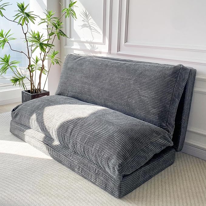 MAXYOYO Folding Sofa Bed, Extra Thick and Long Floor Sofa Convertible Sleeper