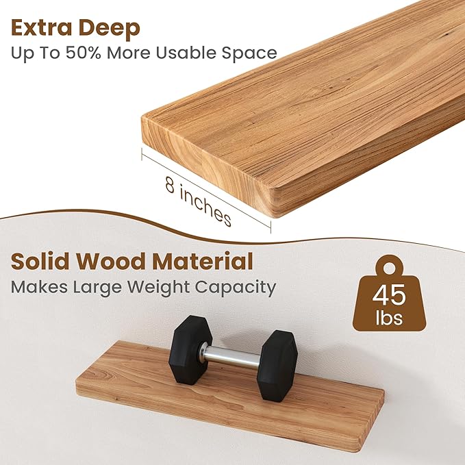Floating Shelves for Wall, Round Edge Wall Shelves