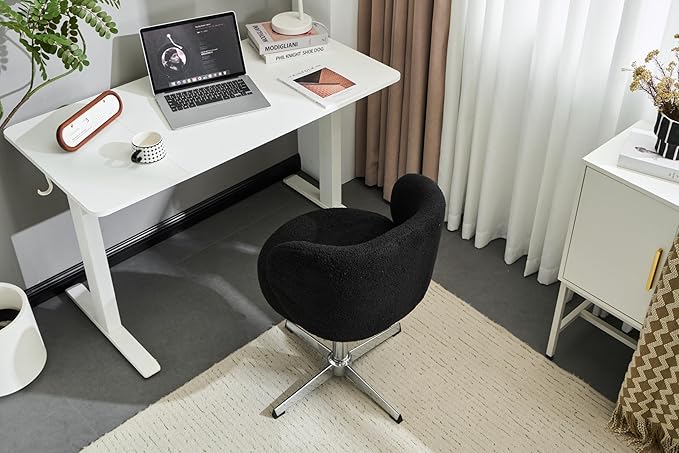 VINGLI Cute Small Swivel Desk Chair Comfy no Wheels, Ergonomic Low-Back Lumbar