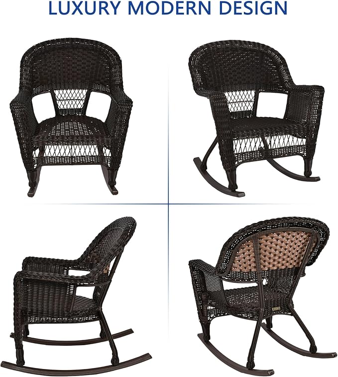 Jeco Set of 2 Wicker Rocker Chairs