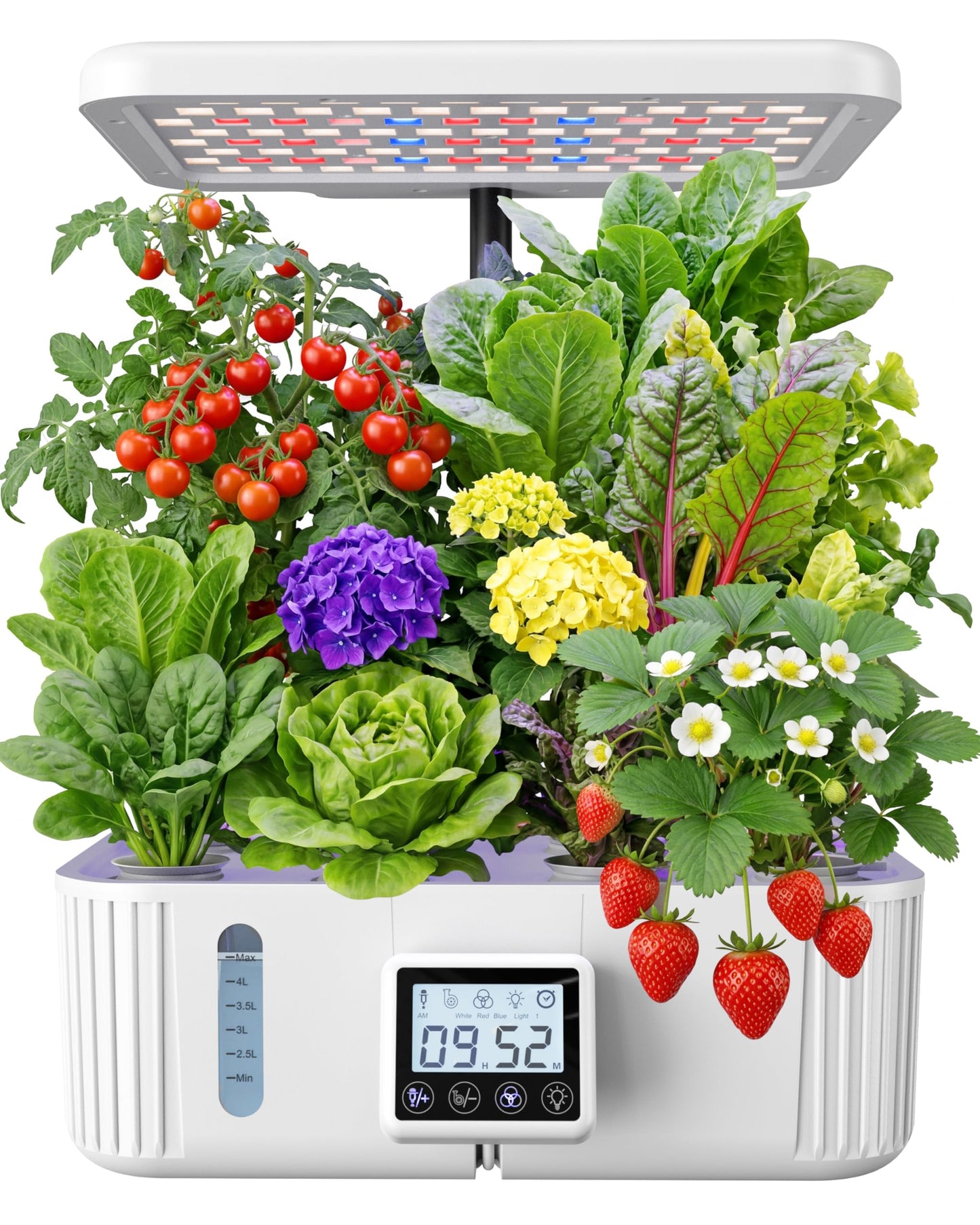 HBN Indoor Garden Hydroponics Growing System, 12 Pods Plant Germination Kit with LED Grow Light, LCD Touch Panel Quiet Automatic Hydroponic Height Adjustable - Grower Harvest Vegetable Lettuce