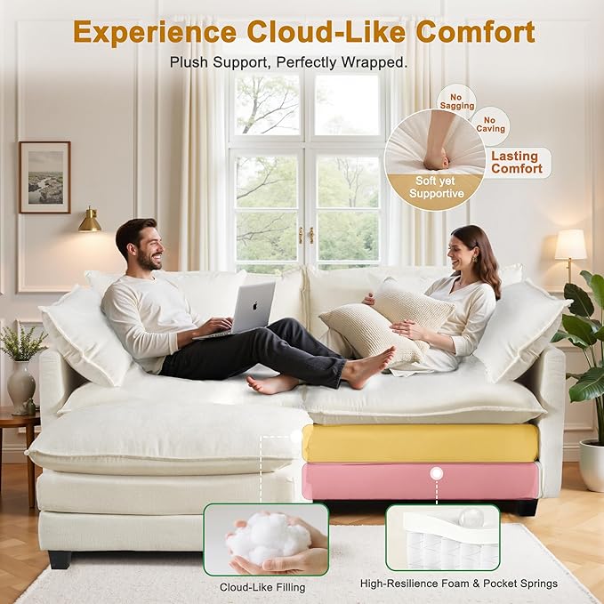 Cloud Chenille L-Shaped Sofa
