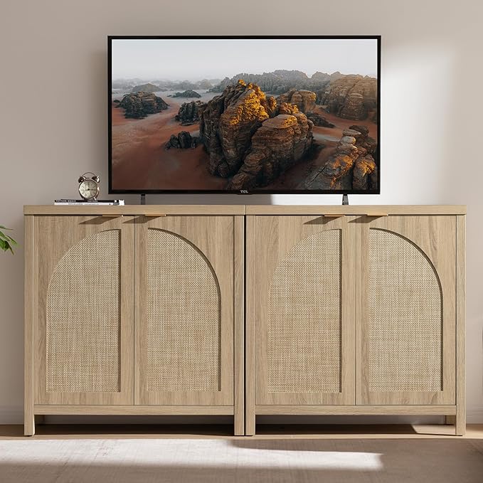 SICOTAS 68" W Rattan Sideboard Buffet Cabinet
