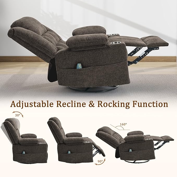 Korser 360° Swivel Rocker Recliner