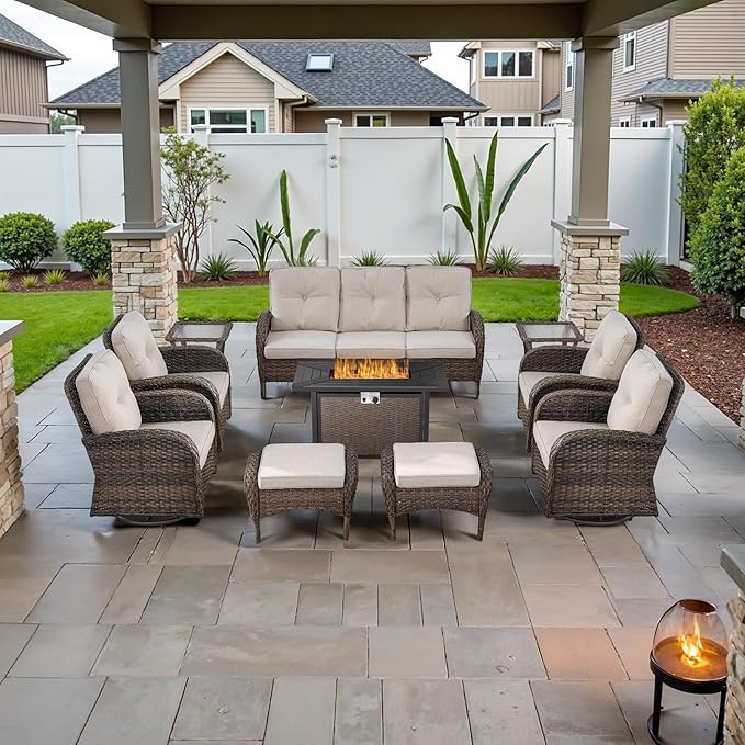 Belord Expansive 10 Pieces Outdoor Patio Furniture Set