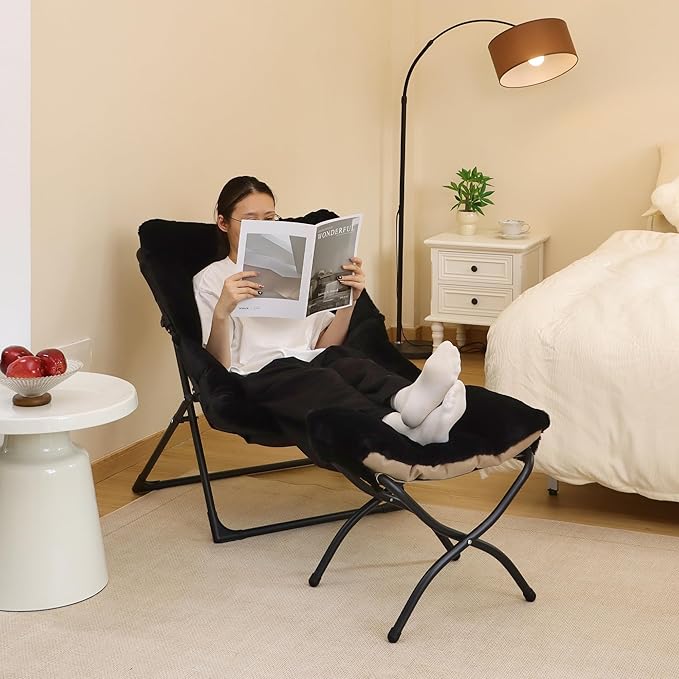 15" Folding Ottoman, Foldable Footrest Stool, Portable Small Foot Stool