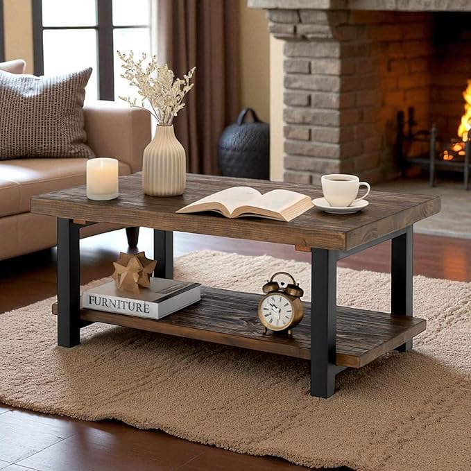 Pomona 42-Inch Rectangular Solid Wood Coffee Table
