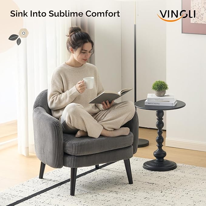 VINGLI 30.3" Wide Modern Barrel Accent Armchairs Set of 2