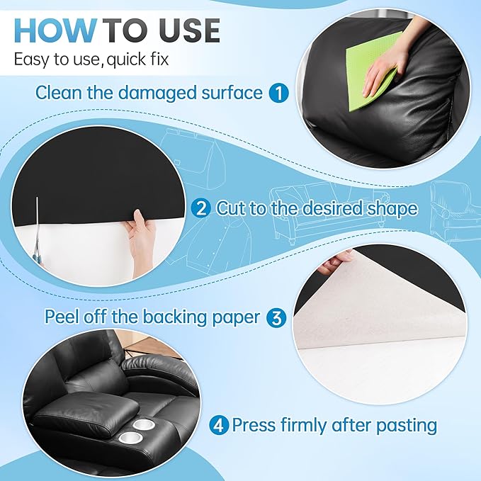 Leather Repair Patch Tape Kit, Vinyl Kit