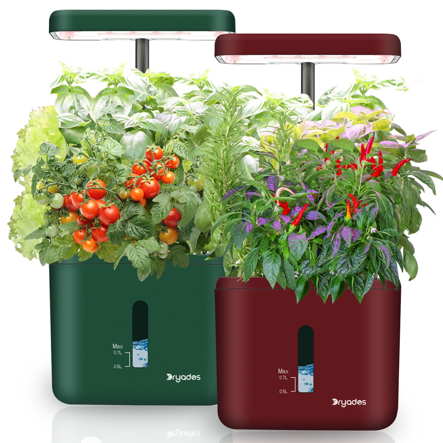 DRYADES 2-Pack Indoor Planting System Smart Soil Growing Kit with 17-W LED Grow Light Automatic Timed Watering Planters Gift for Friends/Women (No Seeds&Soil)