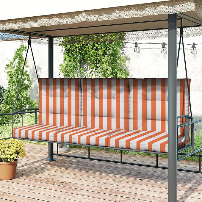 Outdoor Chair Cushions Set of 2, High Back Soft Seat Pad, Indoor Outside Use