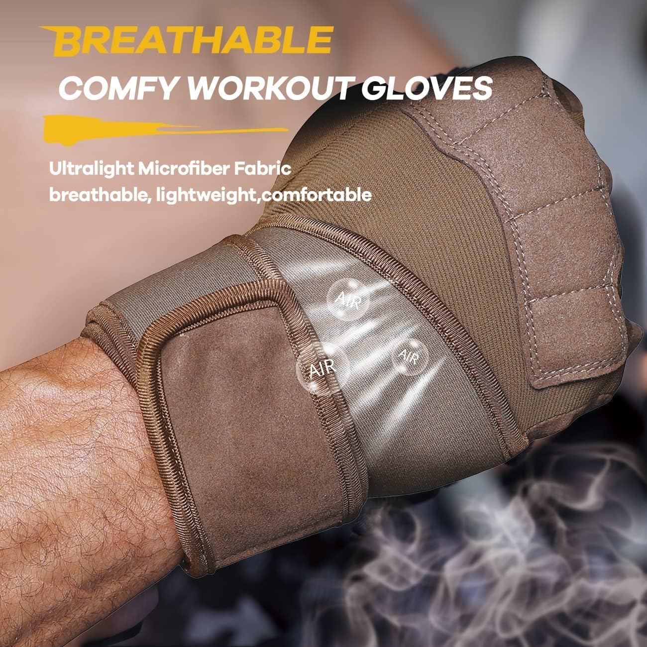 Mens Workout Gloves for Weight Lifting - Exercise Gloves for Men Women With Wrist Wrap Support, Palm Protection and Grips - Sport Daily Use