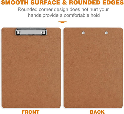 Clipboard, HERKKA 15 Pack Hardboard Office Clipboards Standard A4 Letter Size Clipboard with Low Profile Clip, Size 12.5 x 9 Inch