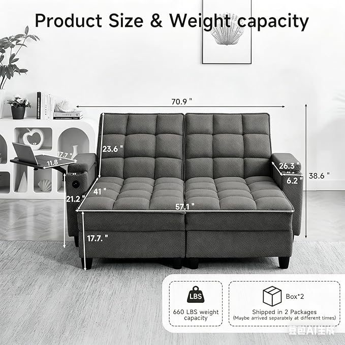 oaaktu Queen Size Sleeper Sofa Couch
