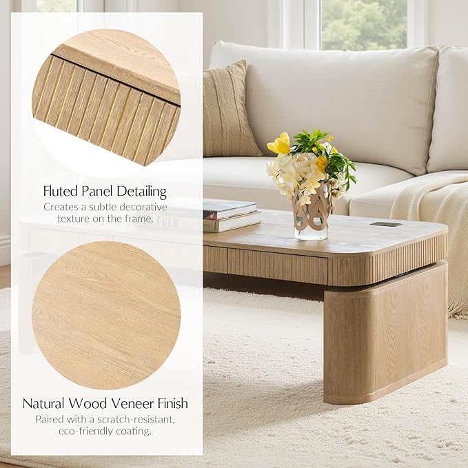 HULALA HOME Lift Top Coffee Table