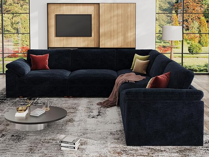 EASE MOOSE Chenille Sectional Modular Sofa, Removable Cover