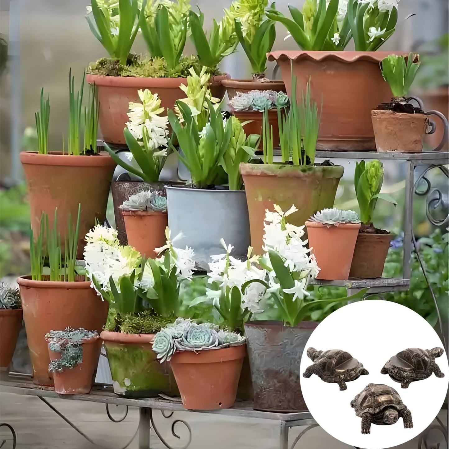 3Pcs Tortoise Resin Pot Decorative Feet, Plant Pot Support Feet for Outdoor, Animals Statue Pot Base Planter Risers, Flower Pot Plant Stand (Tortoise)