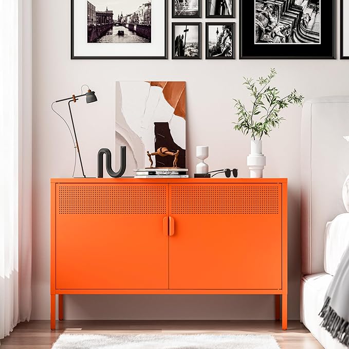 Washsemba 2 Door Accent Cabinet, 2-Tier Shelf, Music Studio