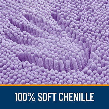 OLANLY Small Bathroom Rugs 24x16, Extra Soft Absorbent Chenille Bath Rugs, Rubber Backing Quick Dry, Machine Washable Bath Mats for Bathroom Floor, Tub and Shower, Home Decor Accessories, Lavender