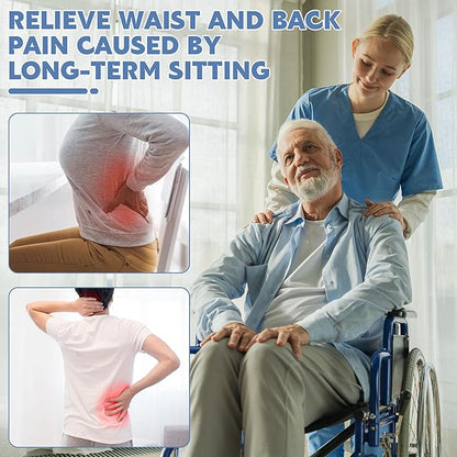 MABOZOO Wheelchair Back Cushion, 18"x17"x2.4" Lumbar Support Pillow for Wheelchair Removable Washable Provide Support Relieve Pain