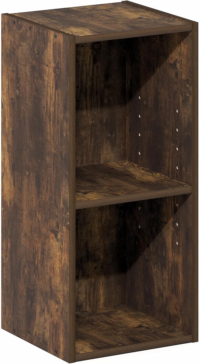 Furinno Fulda Book Shelf, 2-Tier Narrow Bookshelf, Bookcase