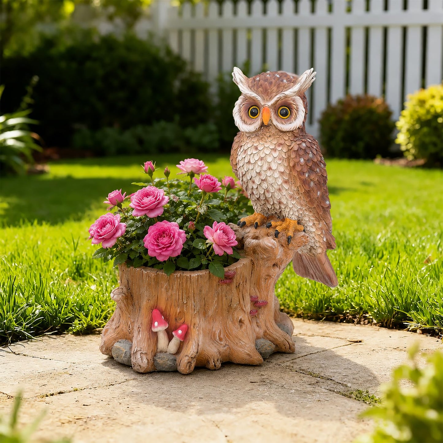 Cute Owl Succulent Plant Pot - Durable Resin Animal Planter with Drainage Hole, Decorative Flower Vase for Indoor Outdoor Desktop Garden, Unique Owl Gifts for Bird Lovers, Cactus Pot for Home Office