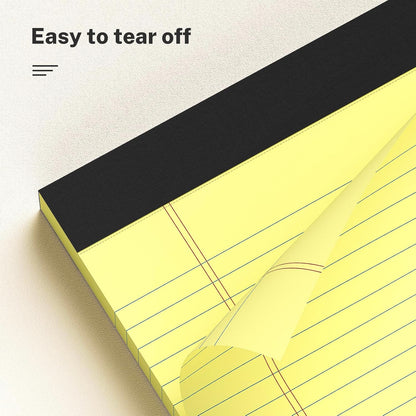 300 Sheets Yellow Legal Pads 8.5 x 11 College Ruled Paper 6-Pack Note Pads Narrow Ruled 50 Sheets per Notepad Perforated Writing Pad Durable Sturdy Back 8x11 Pads of Paper